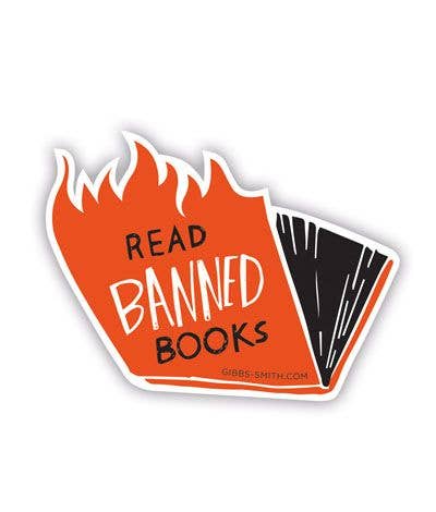 Banned Books Sticker (Flames)