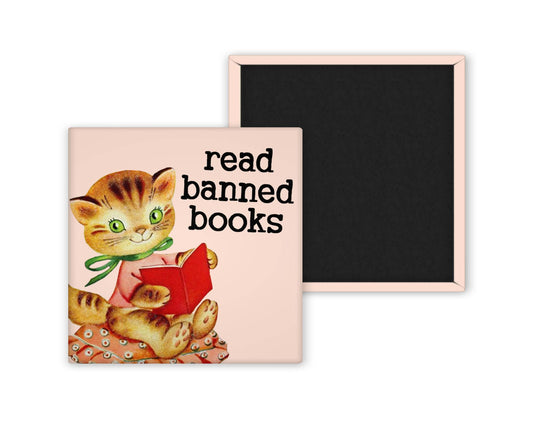 Read Banned Books Cat Magnet