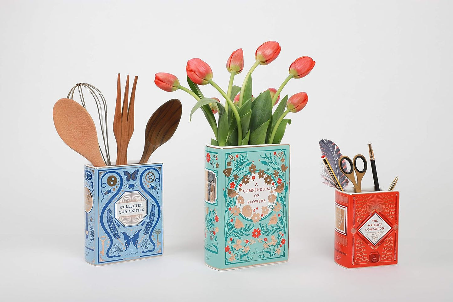 Bibliophile Ceramic Vase: Collected Curiosities