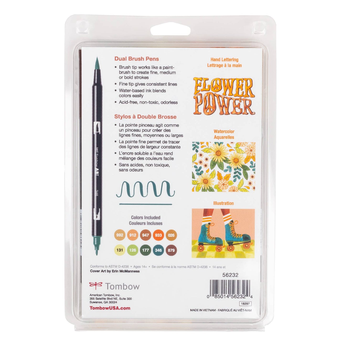 Dual Brush Pen Art Markers 10-Pack, Seventies