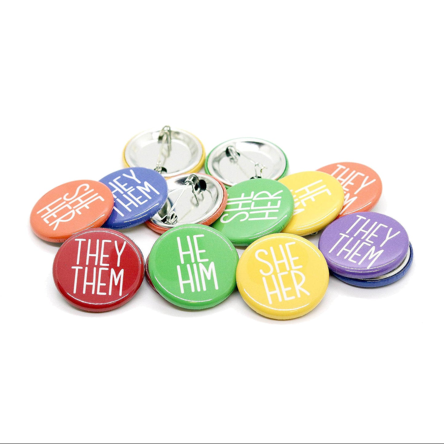 Pronoun Pinback Button Style 1