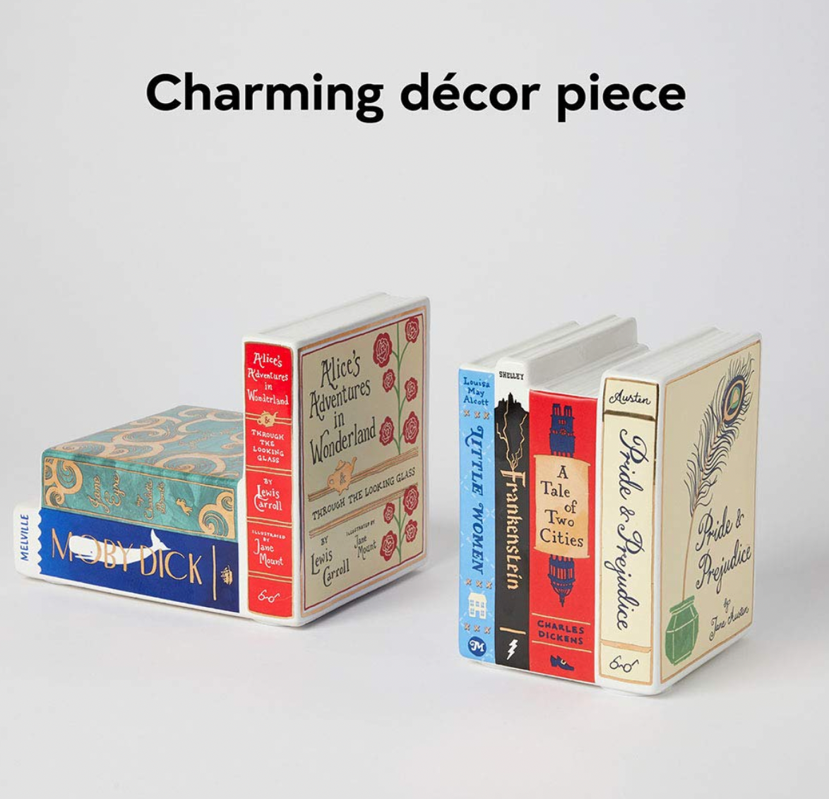 Bibliophile Ceramic Bookends