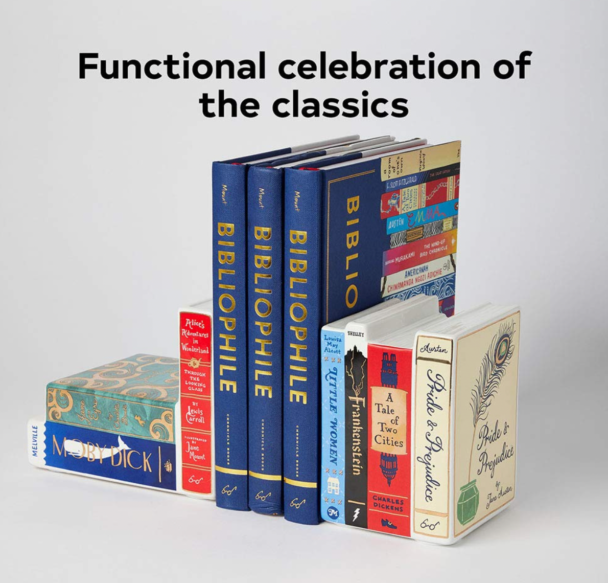 Bibliophile Ceramic Bookends