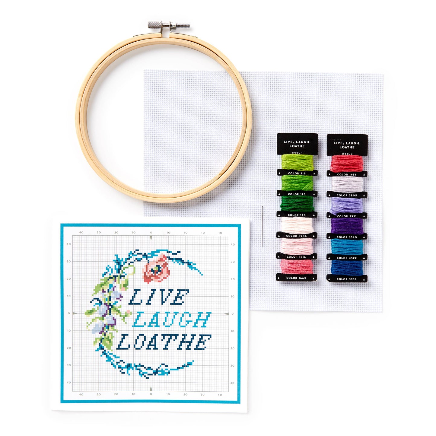 Brass Monkey Live Laugh Loathe Cross Stitch Kit