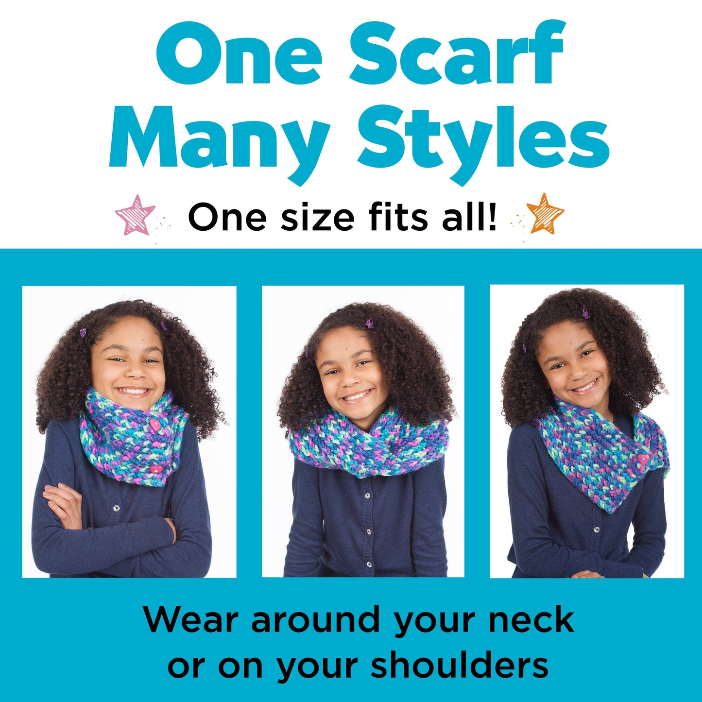 Quick Knit Button Scarf DIY Craft Kit for Kids