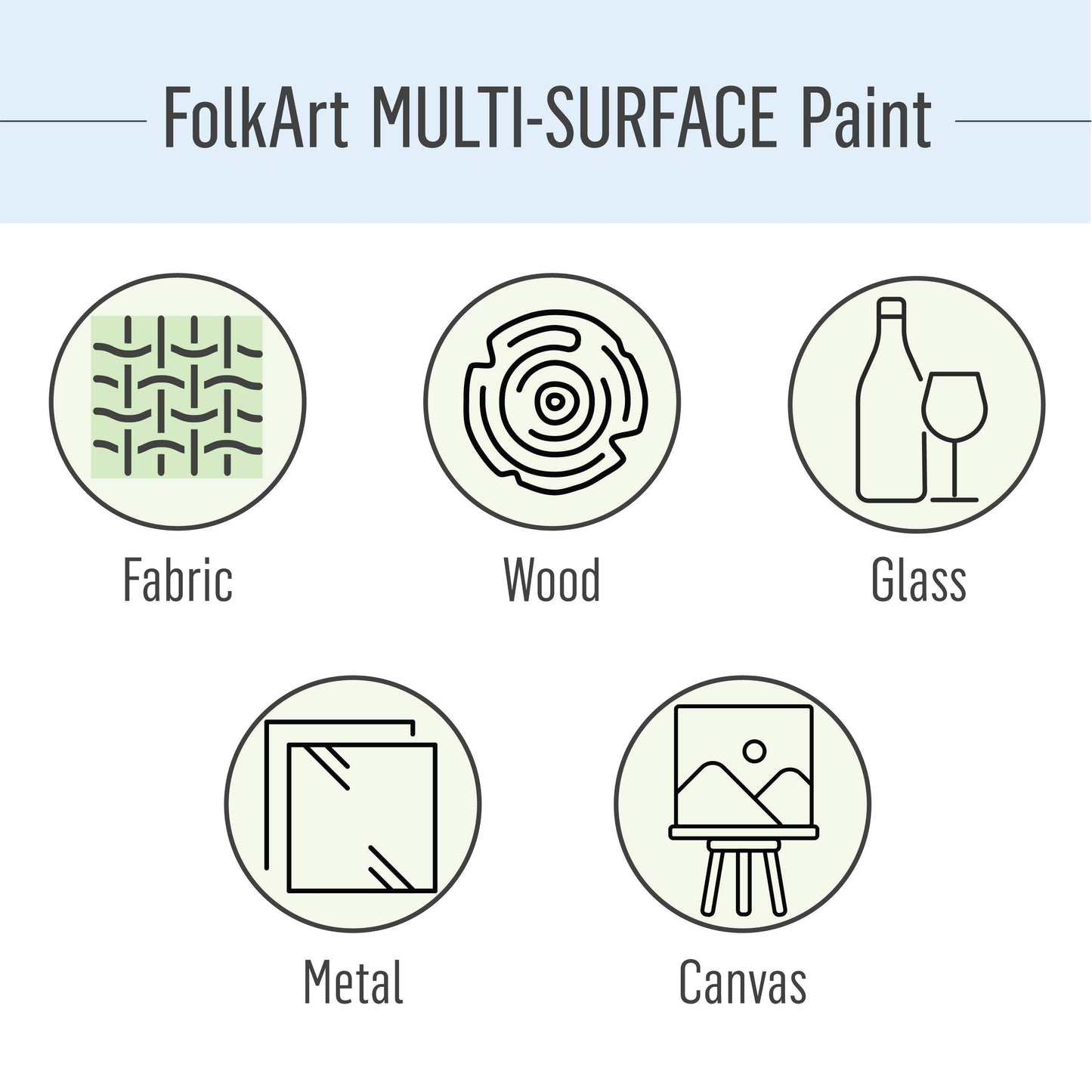 FolkArt MultiSurface Acrylic Paint Set Basics 10 Colors