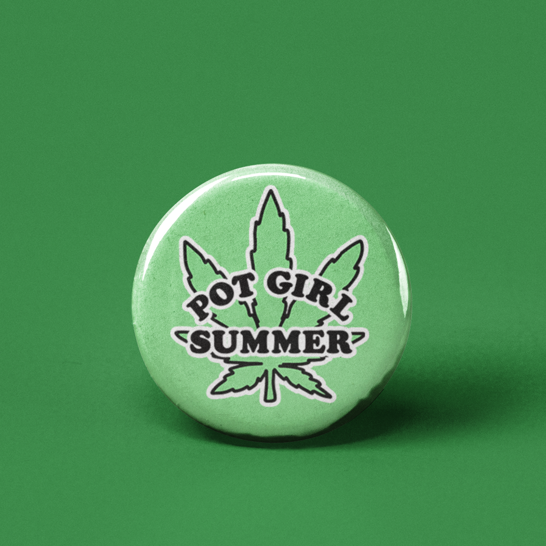 Pot Girl Summer Pinback Button