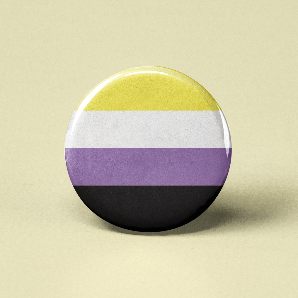 Non Binary Flag Pinback Button