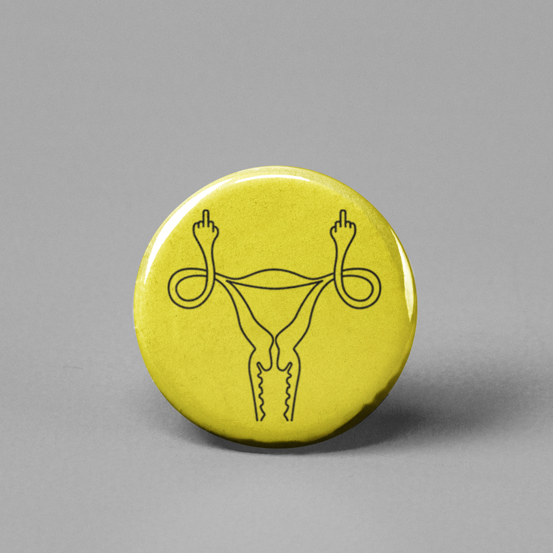 FU Uterus Pinback Button