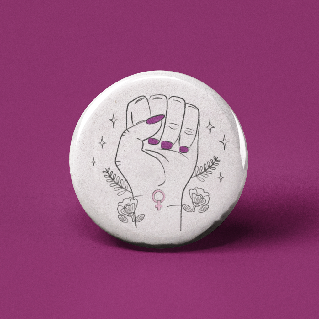 Feminist Resist Fist Pinback Button