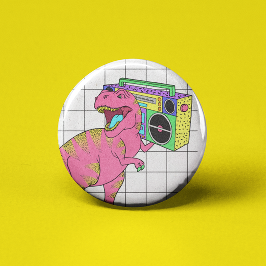 Rad Dino Pinback Button