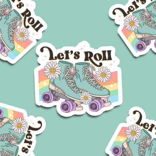 Let's Roll Skate Vinyl Sticker