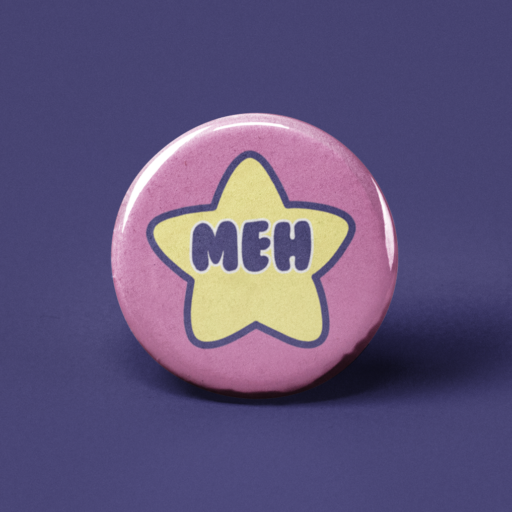 Meh Pinback Button