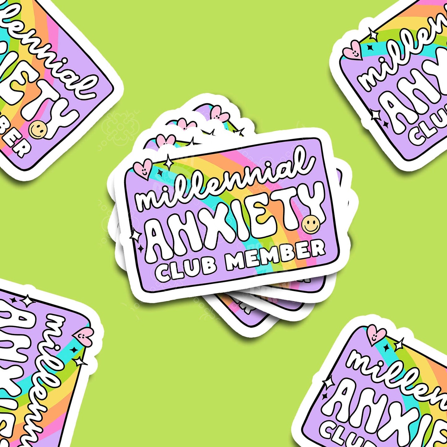 Millennial Anxiety Club Member Vinyl Sticker