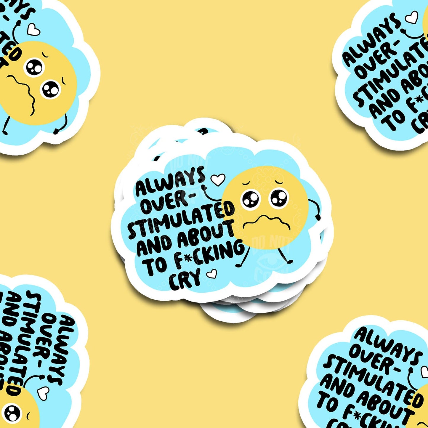 Overstimulated and About to Cry Vinyl Sticker