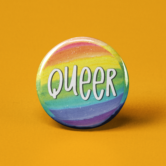 Queer Rainbow Pinback Button