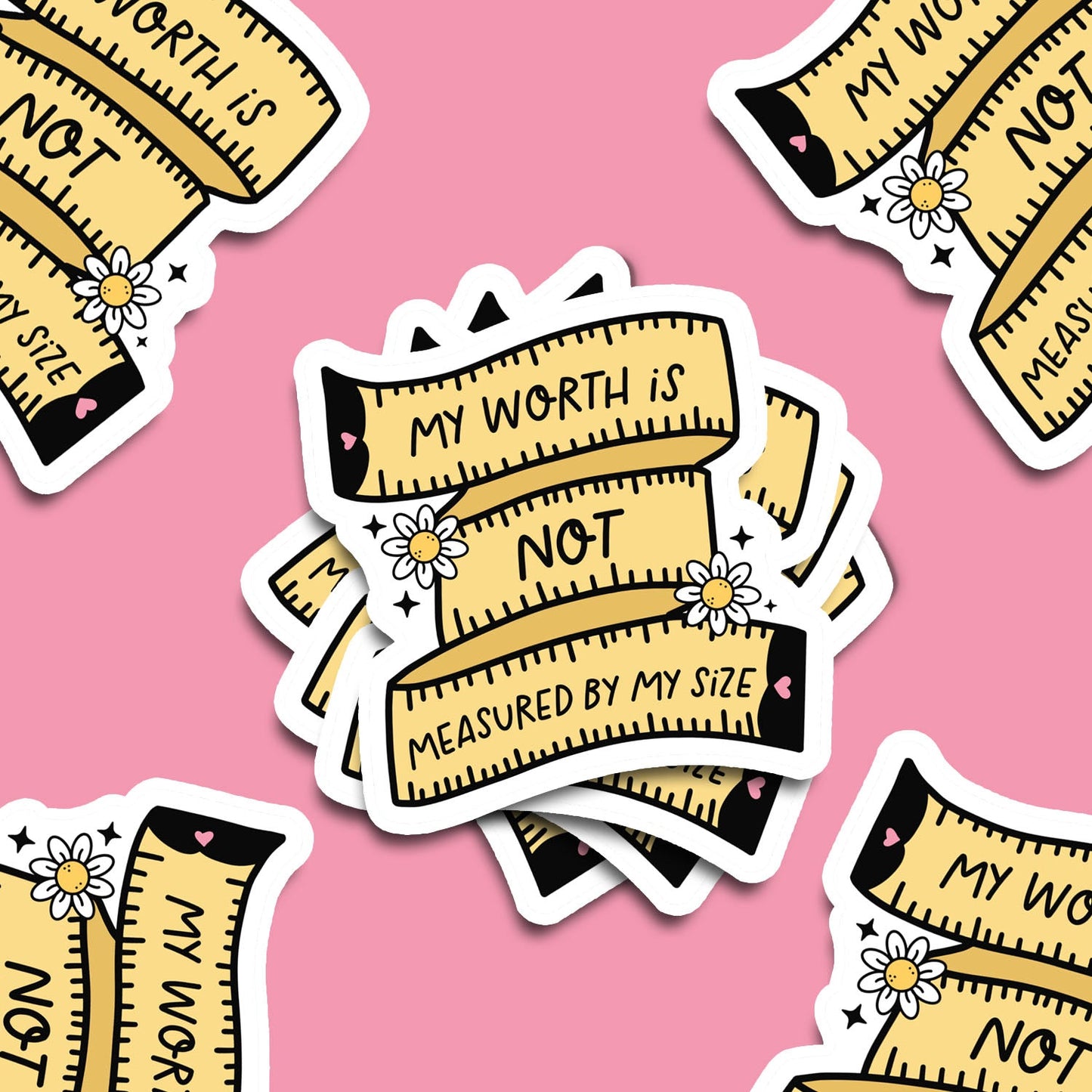 My Worth is not Measured by My Size Vinyl Sticker