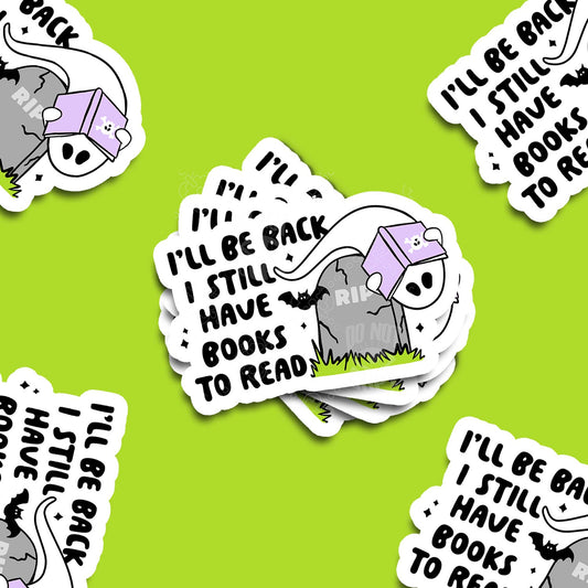 I'll Be Back Ghost Book Vinyl Sticker