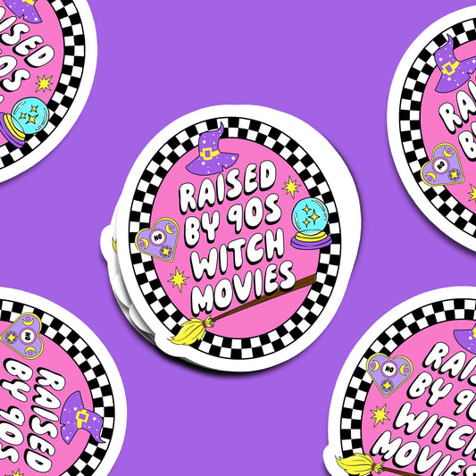 Raised by 90s Witch Movies Vinyl Sticker