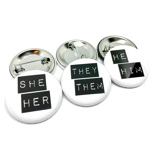 Pronoun Pinback Button Style 4